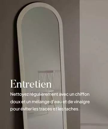 Entretien du miroir vague vert sauge